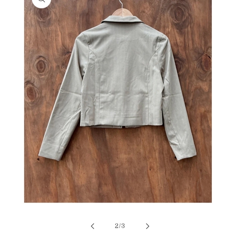 En Saison Women's Light Taupe Zip-Front Jacket - Picture 2 of 9